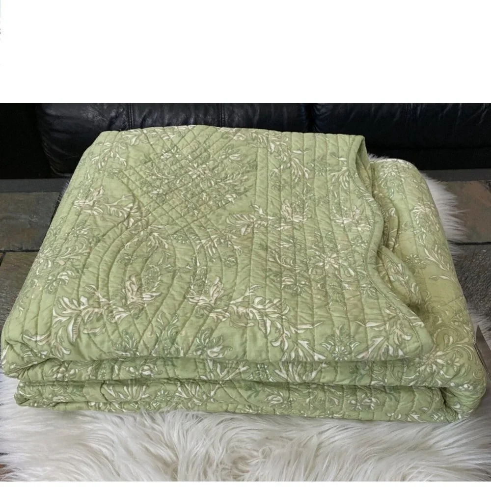 C&F Home Colonial Williamsburg Windsor Kiwi 100% Cotton Reversible TWIN Quilt